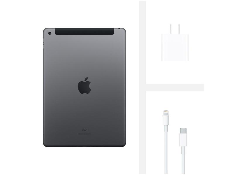 iPad Tela 10,2” 8ª Geração Apple Wi-Fi + Cellular 128GB Cinza